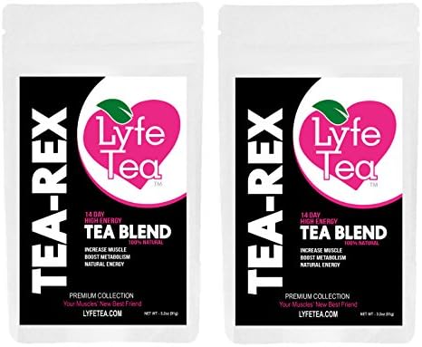 28 Day Tea Rex Tea Blend - Increases Muscle, Boosts Metabolism, Increases Natural Energy, Increases Endurance &amp; Stamina - Moringa, Guarana, and more