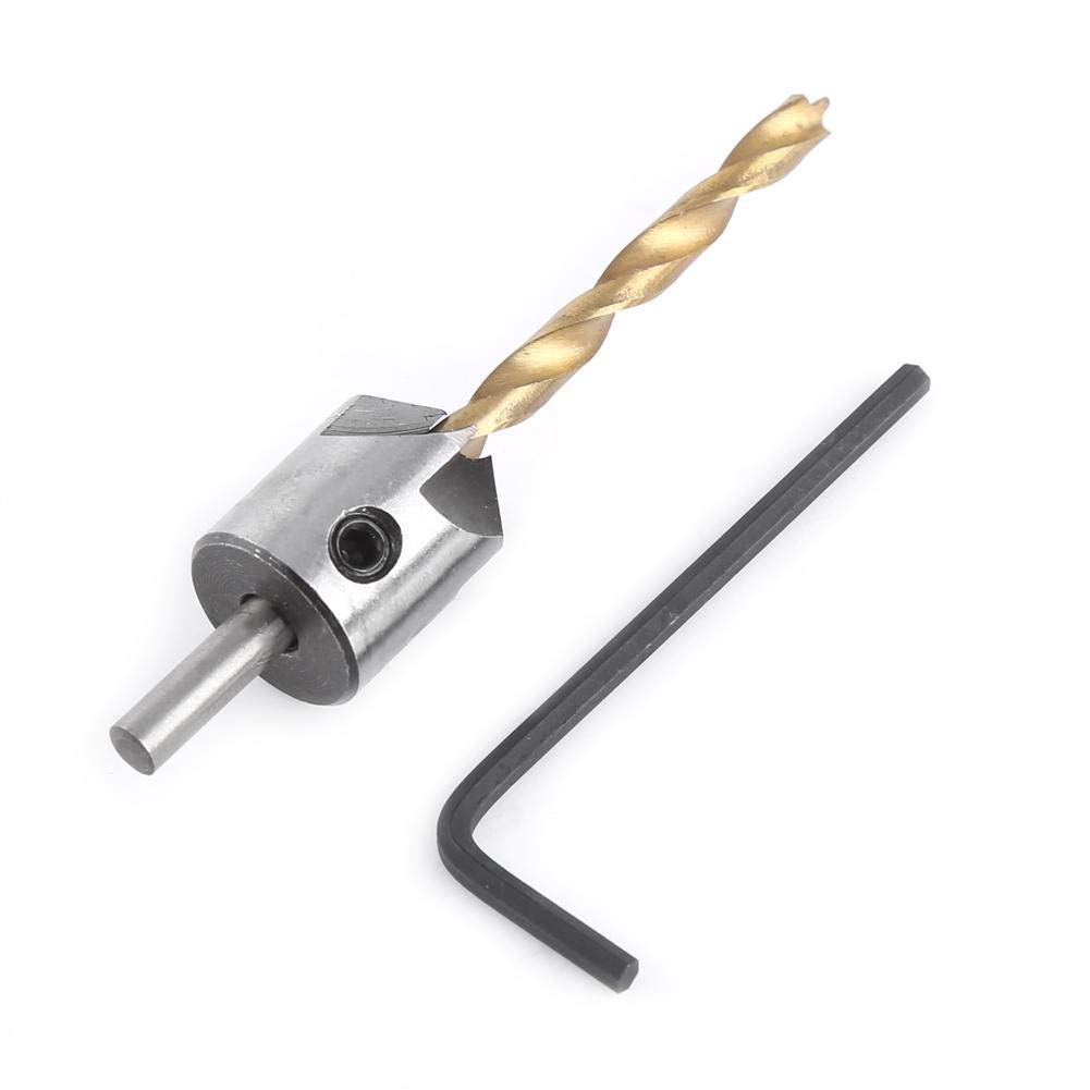 Countersink Drill Bit Set, Carpentry Woodworking Boring Tools Carpentry Reamer with Hex Key for Plastic Wood DIY Wood 3mm - 10mm(4.5mm)