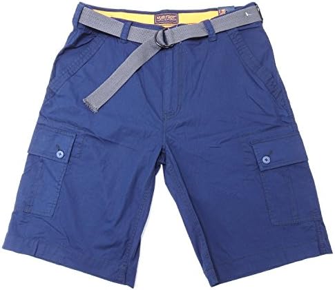 Wearfirst Mens Comfort Flex Waist Cargo Shorts (34, Blue)