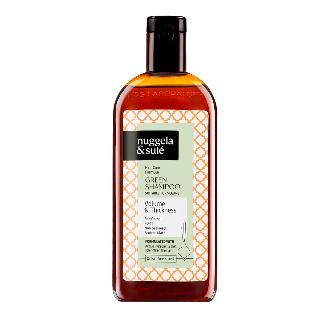 Nuggela & Sulé GREEN Shampoo - Volume & Thickness. Vegan-Friendly. With FO-TI, Andean Maca, and Nori Seaweed. 1 x 250 ml