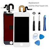 SZFIXEZ Screen Replacement for iPod Touch 5 5th 6 6th, Full LCD Touch Screen Digitizer Assembly Kit + Repair Tools Set (White, for iPod Touch 5th / 6th)