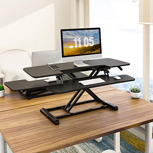 FLEXISPOT Height Adjustable Standing Desk Converter 42 inch Stand Up