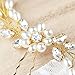 Unicra Bride Wedding Pearl Hair Pins Wedding Bridal Hair Pieces Accessories for Women and Girls (Gold)