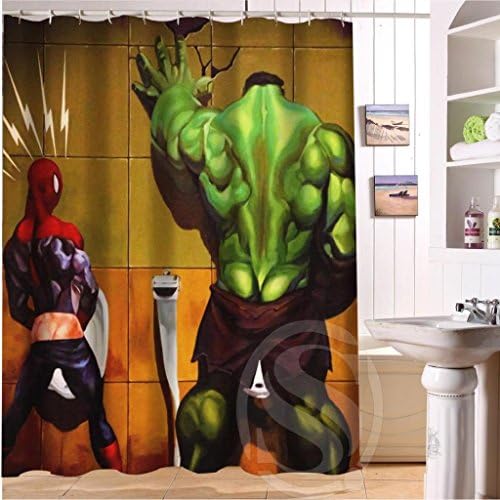 Custom Marvel Hulk, Spider man, Captain America custom Shower Curtain Bathroom decor x "x "x " 60" x 72"