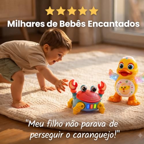 Kit Brinquedos Pato Dançante Caranguejo Fujão Infantil Aleatório