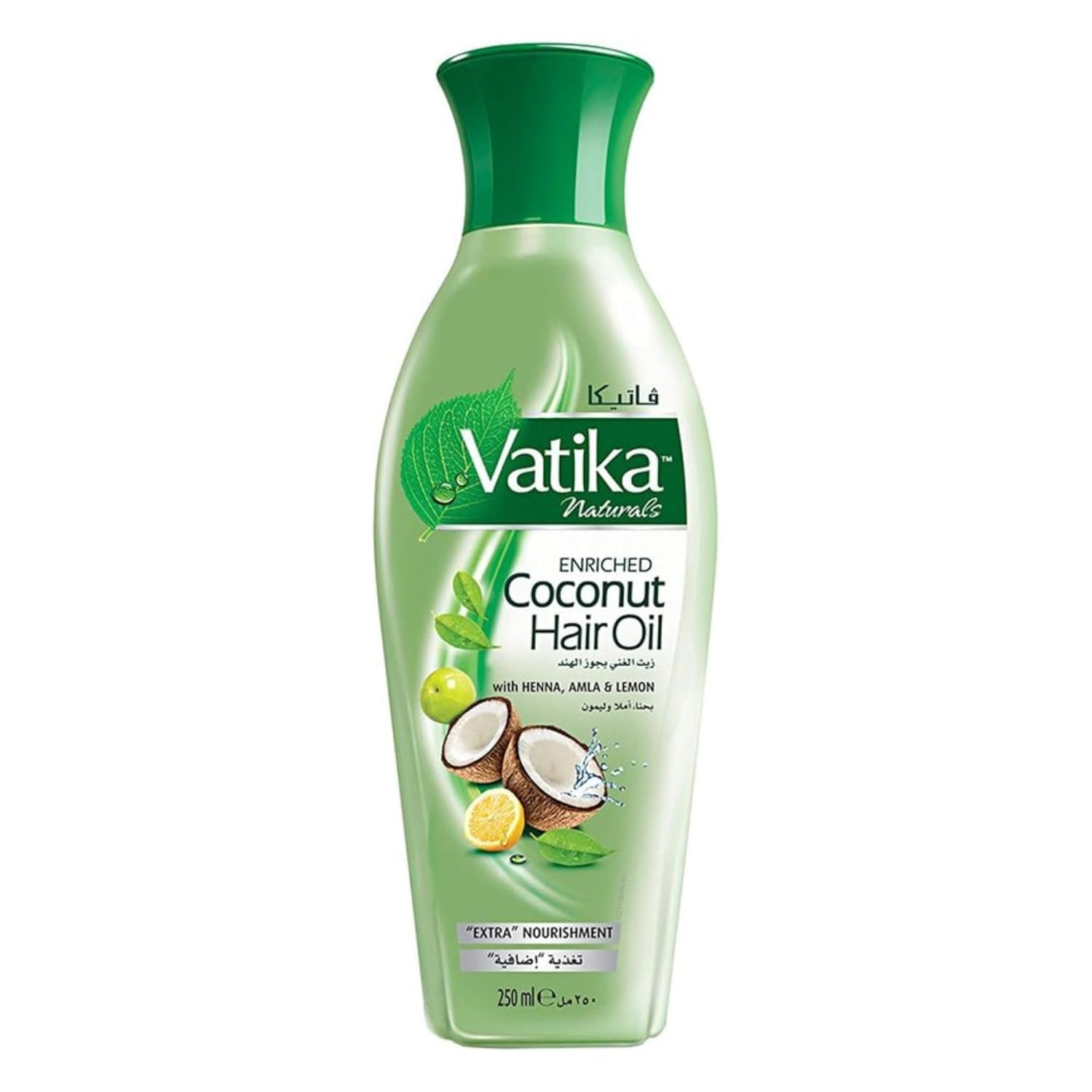 Dabur Vatika Naturals Coconut Hair Oil with Henna, Amla, Lemon & 5 Herbs - Nourish & Strengthen Hair & Scalp for Healthy & Radiant Hair for Kids, Women & Adults - 10.14 Fl Oz (Pack of 1)