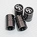 US85 Infiniti Black Chrome Auto Car Wheel Tire Air Valve Caps Stem Cover