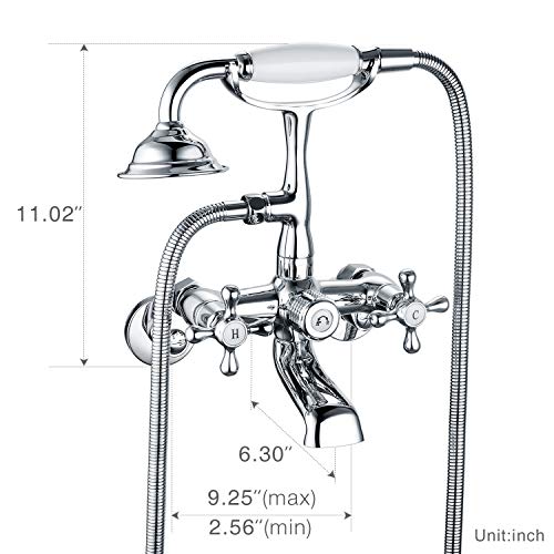 Wasserrhythm Clawfoot Tub Faucet with Shower Diverter Victorian