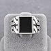 chimoda Sterling Silver Rings for Men - Cuban Link Mens Sterling Silver Ring with Black Onyx Stone, Anillos Para Hombre (9)