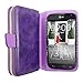 LG L70 Case - Cellularvilla Pu Leather Flip Wallet Bag Pouch Case with Credit Card Slots Pockets & Detachable Back Cover For LG Optimus L70 (MetroPCS) MS323 / Exceed II VS450 / Dual D325 (Purple 1)