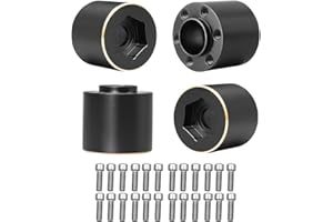 MUHIKRT Brass Weights 6mm 9mm 12mm 15mm 22mm Wheel Hex Hub Widen Adapter for 1/10 RC Crawler 1.9 2.2 Wheels Rims SCX10 TRX4 (18.4mm), Black