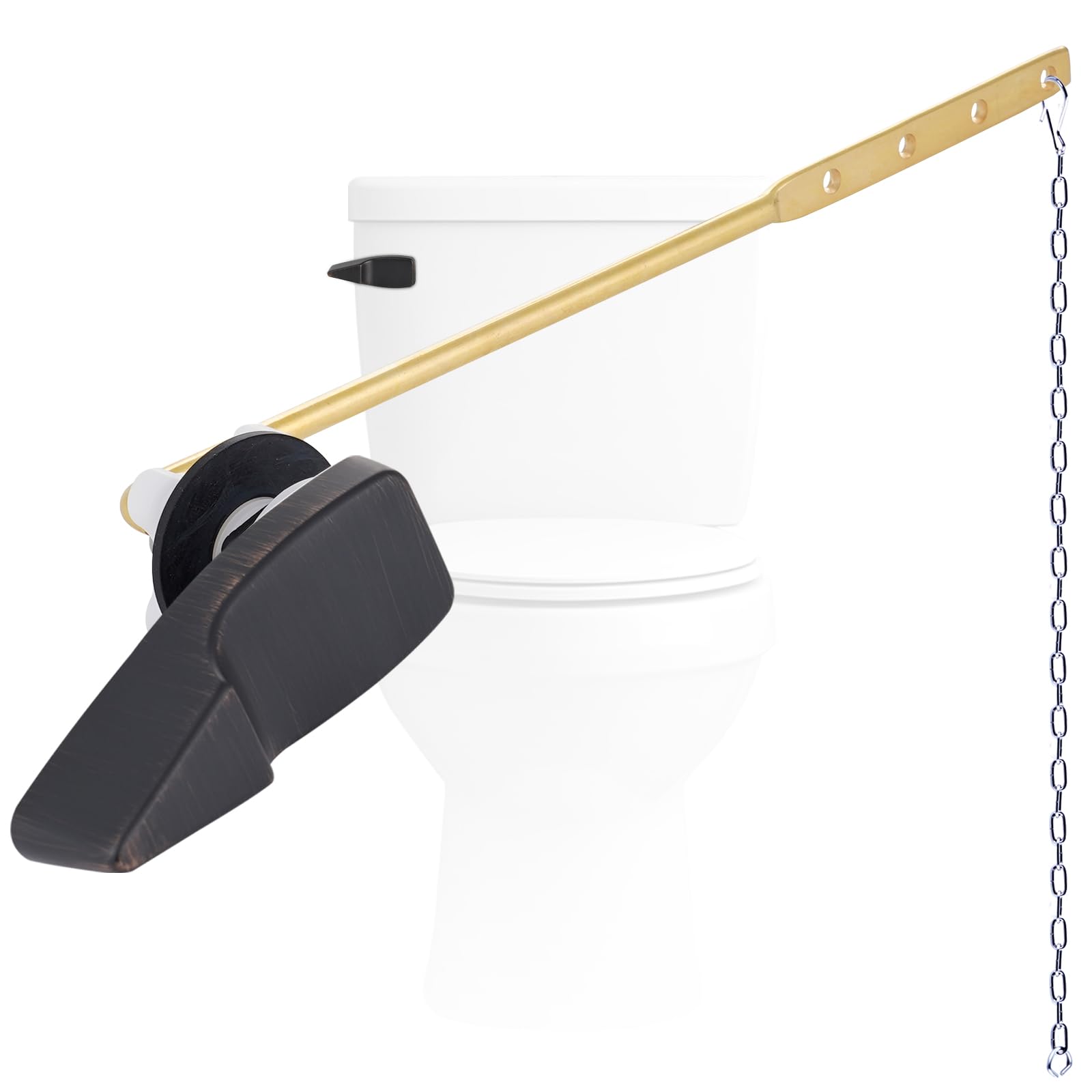 Photo 1 of Hygie Rinse Front Mount Metal Toilet Handle Replacement Kit Compatible with American Standard/Mansfield/Gerber/TOTO/Kohler Toilet, Toilet Tank Flusher Lever with Flapper Chain, Oil-Rubbed Bronze