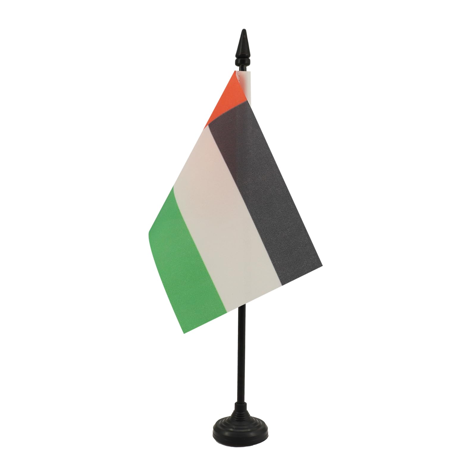 AZ FLAG - Fujaïrah Table Flag 4'' x 6'' - UAE Emirate of Fujaïrah Office Mini Banner 100% Polyester 15 x 10 cm - Mini Desk Flag with 10'' Pole and Black Plastic Base