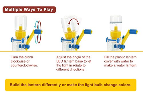 Tenergy Odev Educational STEM Building Toy Hand Cranked Power Generator Light Bulb - Dynamo