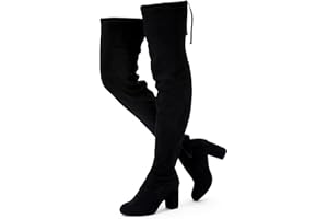 Vepose Women's Aria Thigh High Over The Knee Boots, Cute Suede Long Boots with High Heel and Inner Zipper