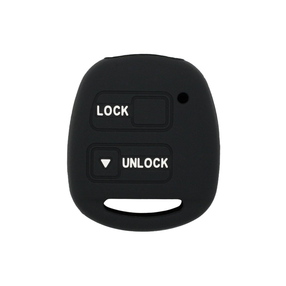 BROVACS Silicone Cover Protector Case Holder Skin Jacket Compatible with TOYOTA Camry Corolla RAV4 Prado LEXUS 2 Button Remote Key Fob CV2421 Black โ image 1