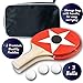 Ping Pong Paddle Set, 2 Table Tennis Rackets 3 Balls and Case, Soft Sponge Rubber Ping Pong Paddles, Great Pingpong Rackets for Training, Activity for Family, Kids, Friends, Perfect Set On The Go
