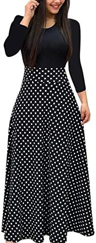 Fashion Women Long Sleeve Floral Boho Print Long Maxi Dress Ladies Casual Dress