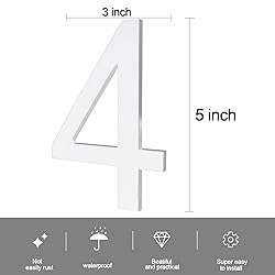5 Inch Adhesive Numbers, White house Numbers for