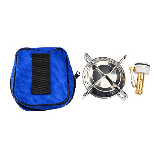 Camping Stove, Petforu Mini Folding Stainless Steel Outdoor Camping Gas Butane Propane Stove Burner Cookware