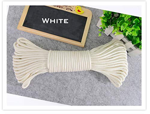 10mm Manual DIY Three-Strand Color Thick Rope Twist Rope Tie Tree Rope Nylon Twist Decoration Design Thick Rope 100m Color Optional (Color : White)