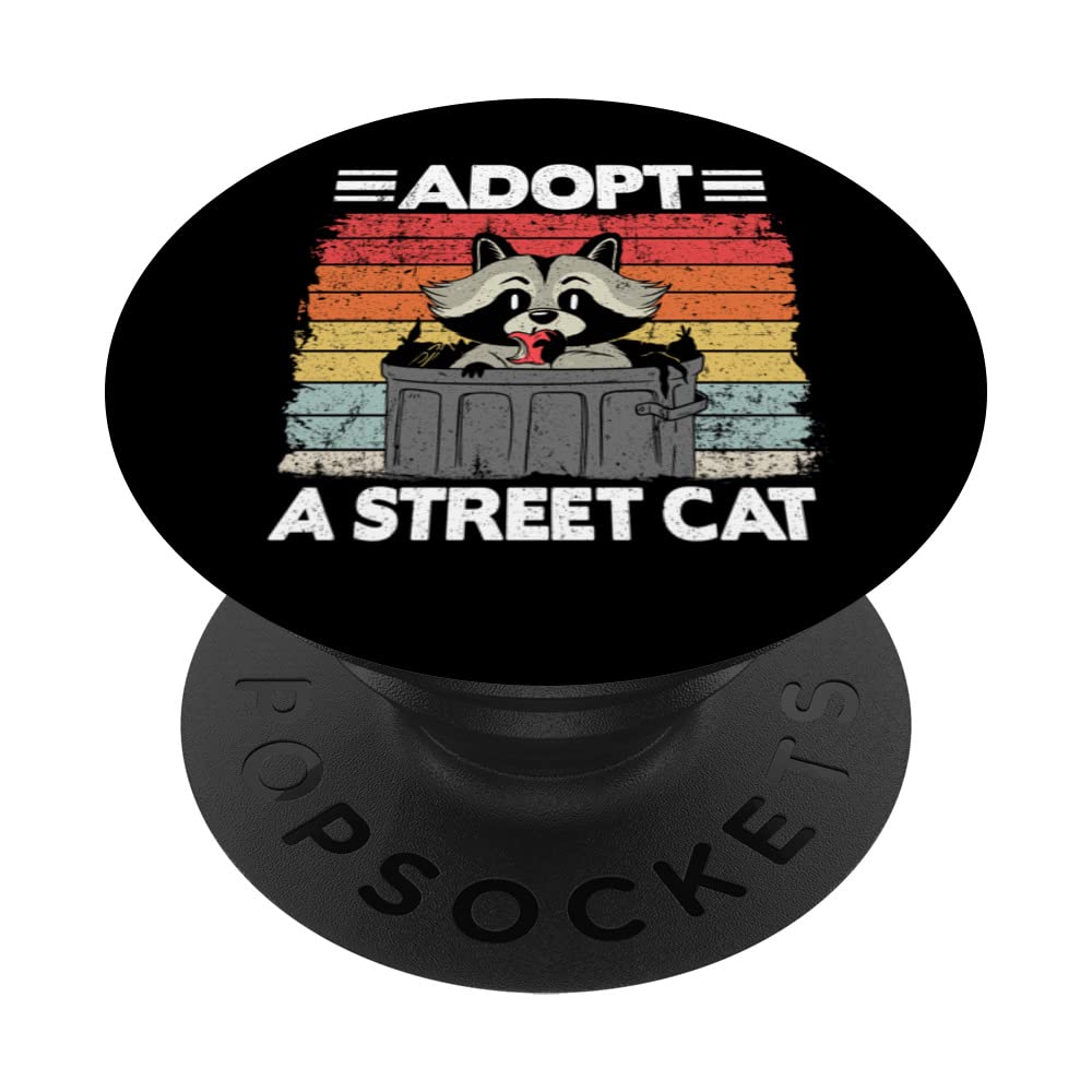 Adopt A Street Cat Raccoon PopSockets Swappable PopGrip