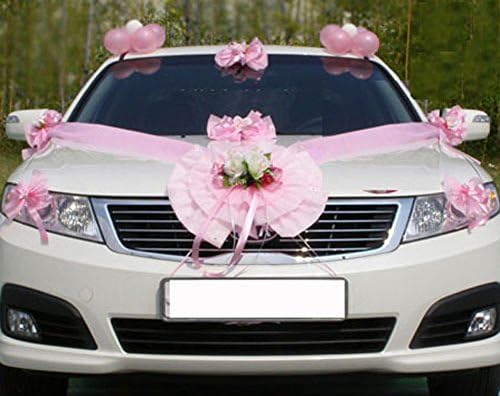 Wedding Car Decoration Gift Idea Supplies Party Just Married Sign (Pink)