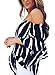 Asvivid Woman Shirts Striped Printed Off The Shoulder Chiffon Blouses Short Bell Sleeve Tops Knotted Front Juniors Summer Shirt XXL Black