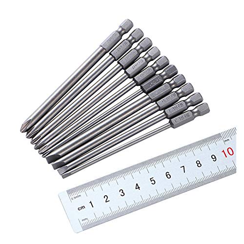 10 teile/satz 100mm legierung stahl s2 geschlitzt flachkopf schraubendreher bits kopfschuhe schraubendreher set… – Bild 3