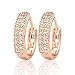 GULICX Party Jewellery Cubic Zirconia Round Hoop Elegant Huggie Earrings Clear Gold Plated Brass