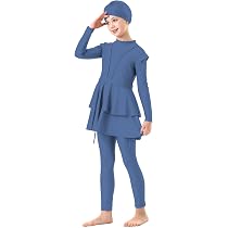 Amazon.com: Muslim Swimsuit Girls 3 Piece Full Cover Hijab Burkini ...