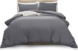 MOONLIGHT20015 King Duvet Cover Set Grey Microfiber Soft 230x220 cm
