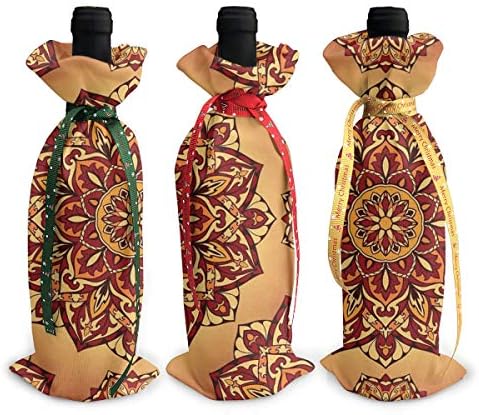 クリスマスワインボトルカバー ボトルカバー クリスマスデコレーション クリスマスパーティー 曼荼羅 ワインボトルカバー ボトルカバー ワインバッグ プレゼント最適に クリスマスパーティー かわいい コートデザイン 3種類のデザイン 贈り物 祝い Neotek Ru