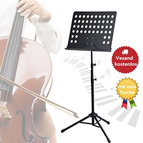 LUVODI Collapsible Music Stand Professional Music Sheet Instrument Books Holder Portable Metal with Carry Bag, Black - Thumbnail 7