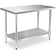 Aazon.co: Leteuke Stainless Steel Prep Table, NSF Etal Work Table, SUS201 Coercial Heavy