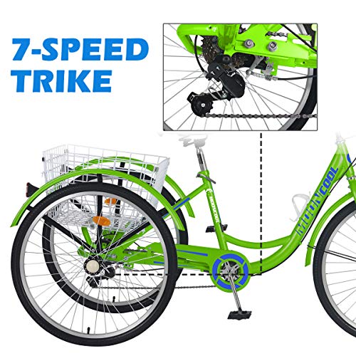 Adult Tricycles For Men 7-Speed Adult Tricycle 20/24/26