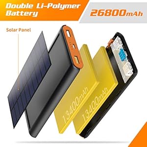 AOPAWA Powerbank Solare 26800mAh, Caricabatterie Solare Portatile Caricatore Solare Grande capacità Batteria Esterna… - immagine 4