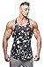 Jed North Bodybuilding Tank Top Gym Stringer Y-Back Muscle Racerback,Splash,Large