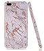 iPhone 7 Plus Case, Shiny Rose Gold Grey Marble Design, BAISRKE Clear Bumper Matte TPU Soft Rubber Silicone Cover Phone Case for Apple iPhone 7 Plus & iPhone 8 Plus [5.5 inch]