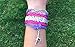SportyBella Gymnastics Bracelets - Adjustable Charm Bracelet with Infinity Symbol & Silver Gymnastic Charm. Gymnastics Friendship Bracelet Gifts for Gymnasts, Teams & Coaches. (Hot Pink/Purple)