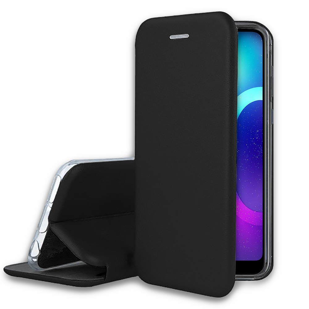 IBROZ Leather Folio Cover Magnetic Case with Credit Card Slot for Honor 10/10 PHANTOM - Black