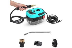Irishom 2500W Handheld Steam Cleaner High Temperature Pressurized Steam Cleaning Machine Portable Car Steamer with Brush Heads (Blue)