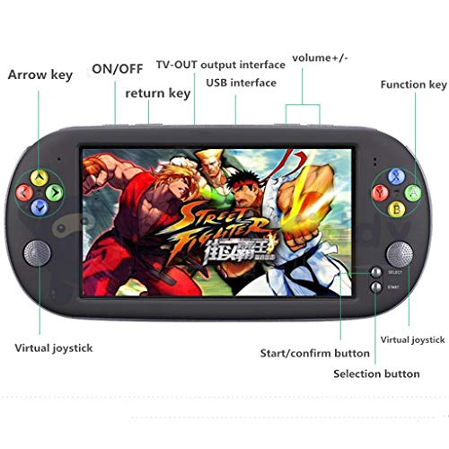 Basde Handheld Game Console Kids Adults, New X16 Large Screen 7inch HD Handheld Arcade Game Nostalgic Contra Game Console Home Travel Portable Gaming System Childrens Tiny Toys