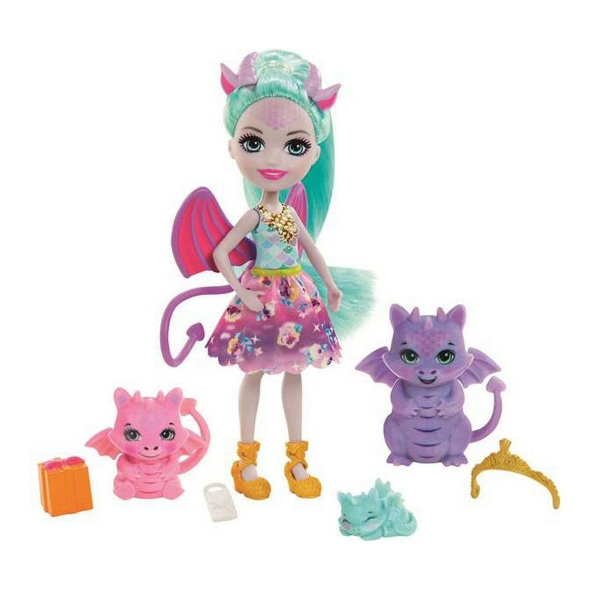 ENCHANTIMALS Royal Guest Doll with Gifts with Dragon Family Toy