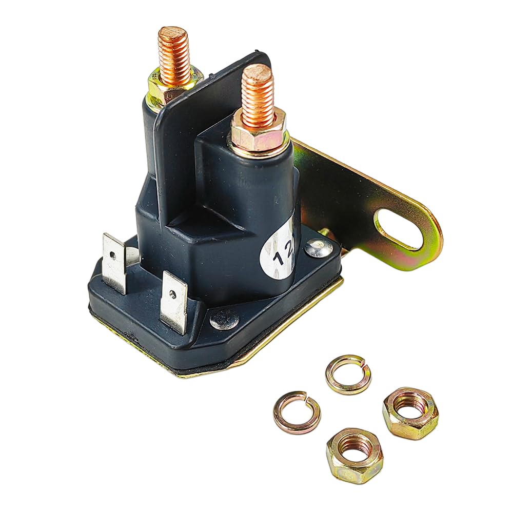 Photo 1 of 12V Starter Solenoid Relay with 4 Terminal | Fit for Cub Cadet John Deere MTD Trombetta, Garden Lawn Turn Tractor Lawn Turn Mower | OE# AM138068, AM133094, 725-04439, 816-1211-211-16