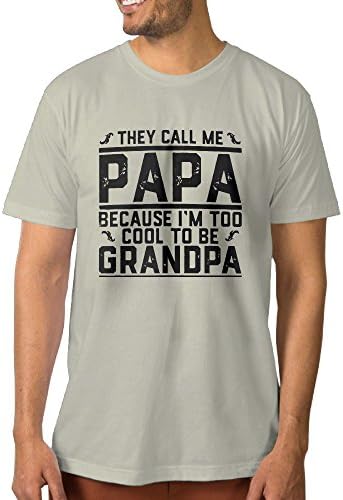 They Call Me Papa Because I'm Too Cool Custom Men's Blank Sleeve Custom Cotton T-Shirt Top Natural S