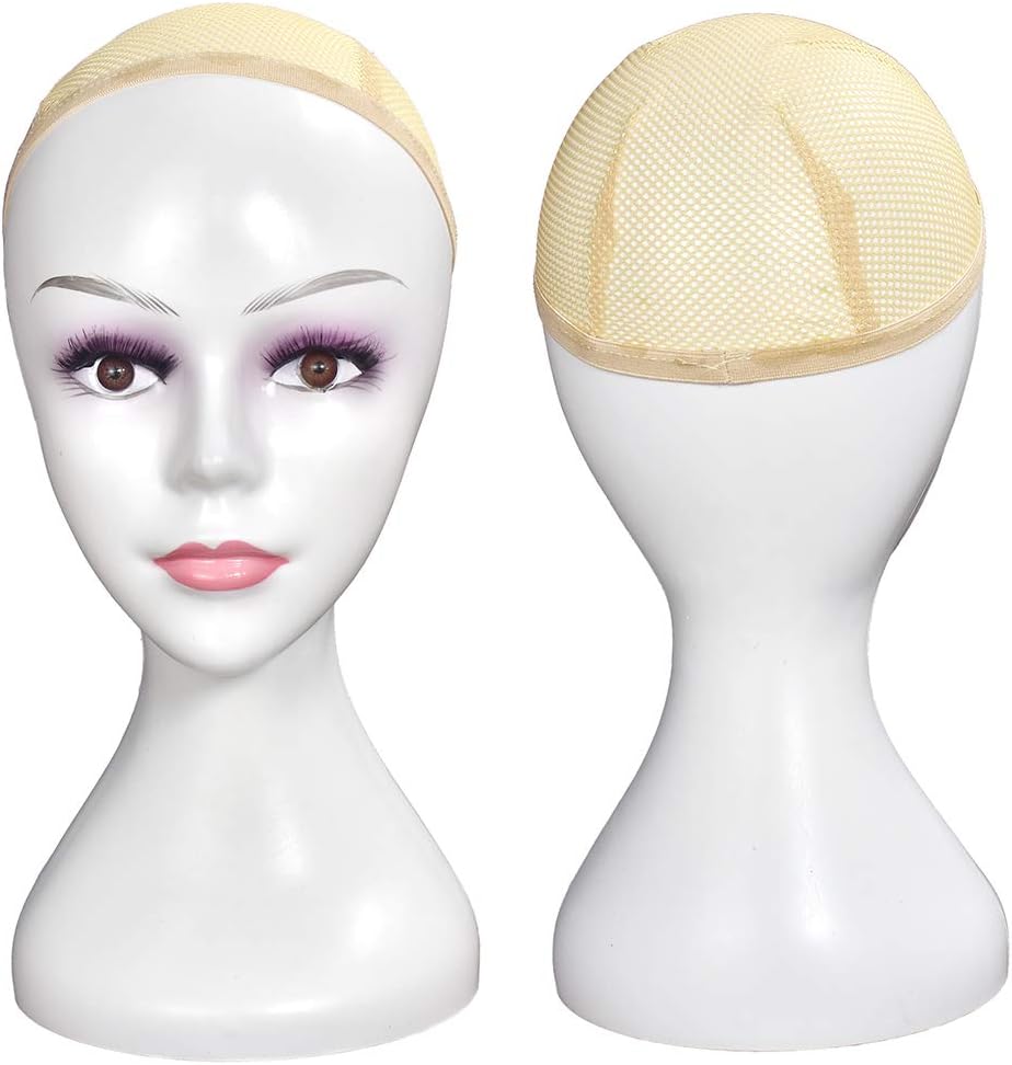 ErSiMan Female Life Size Mannequin Head for Wigs, Hats, Headset，Mask，Jewelry and Scarves Display Stand（B-1）