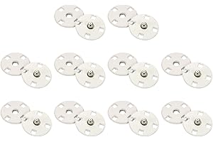 uxcell 10 Sets Sewing Snap Buttons, 12mm Invisible Press Studs Buttons Sew-on Metal Snap Fasteners Zinc Alloy for Clothes DIY