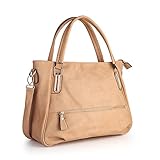 Women Handbag,Womens Bag, Shoulder bag Zipper Pocket KINGH Tote Bags PU Leather 007 Apricot