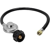SHINESTAR 2 FT Propane Regulator with Hose, 3/8" Female Flare | Universal Gas Grill Regulator and Hose Replacement Part for Blackstone 28"/36" Griddle, Weber Grill, Patio Heater &amp; Fire Pit